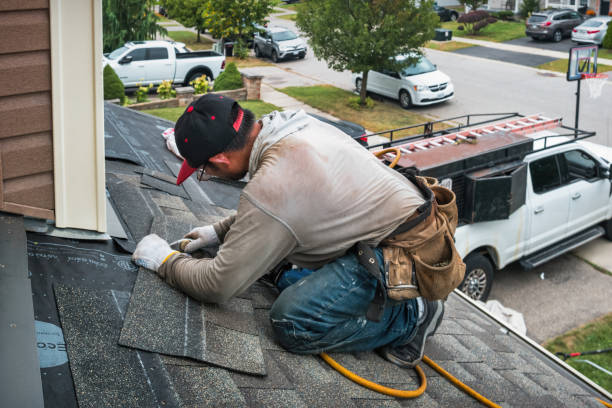 Professional Flat Roof Repair technician working in Matamoras, PA